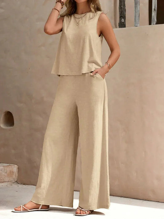 Women's Two-Piece Set of Top and Casual Pants