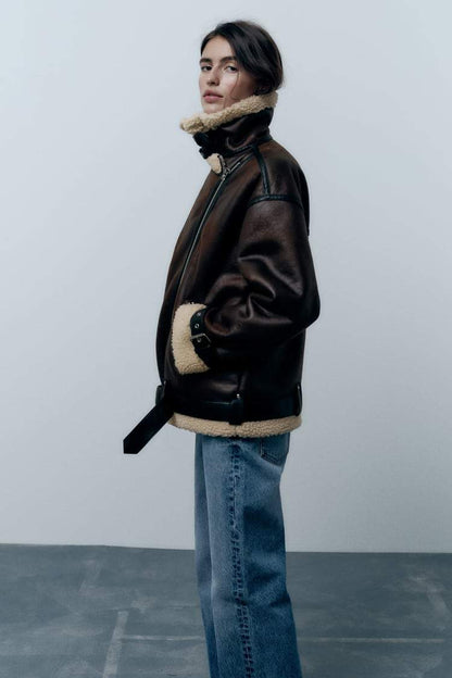 Chic Reversible Technical Fabric Jacket